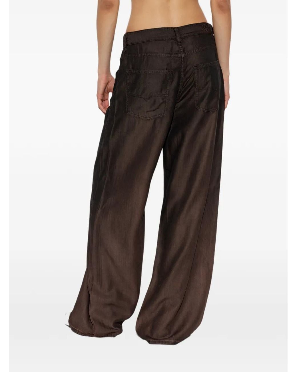 DIESEL Brown Wide-Leg Denim Trousers