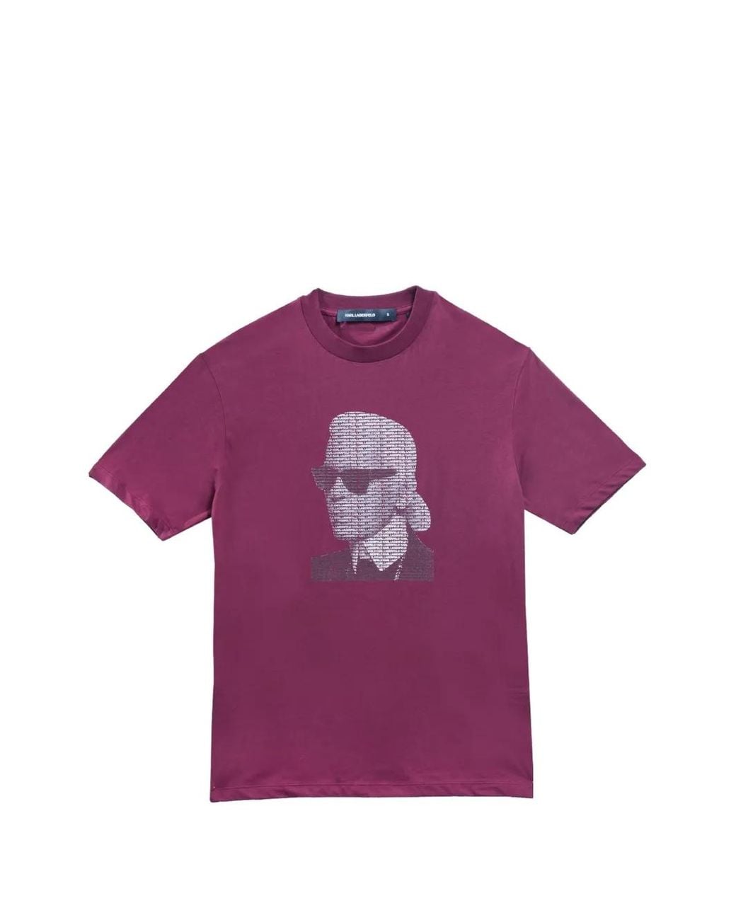 Karl Lagerfeld Purple Logo-Print Cotton T-Shirt for men