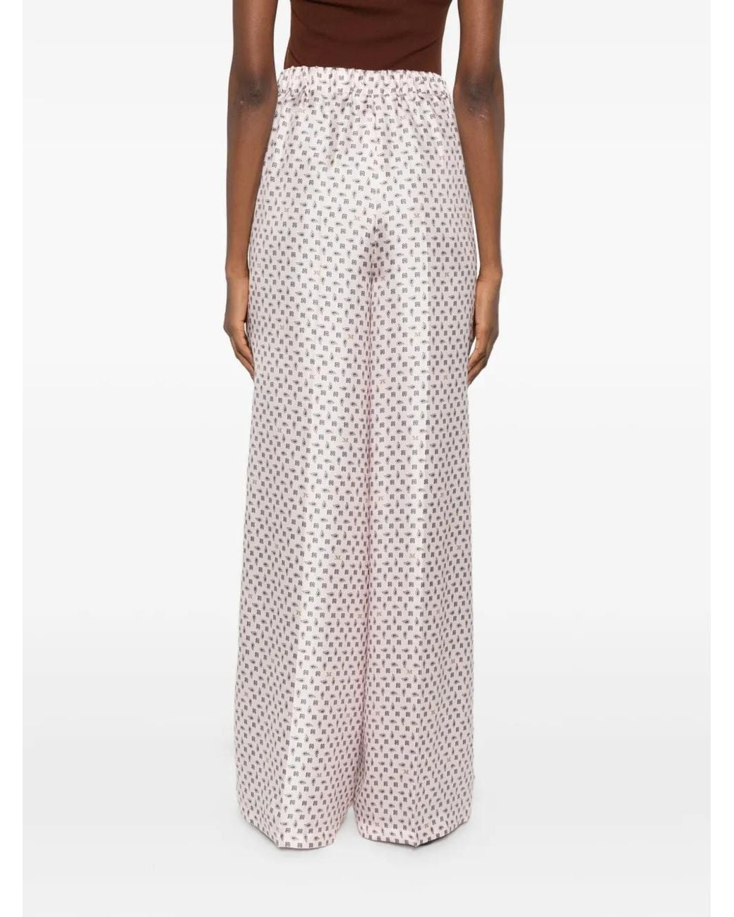 Max Mara White Silk Trousers