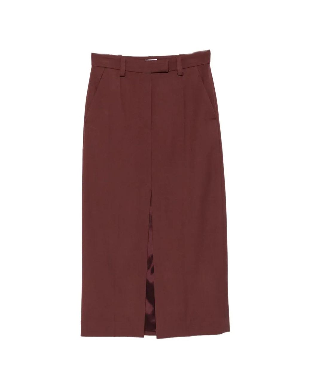 Brunello Cucinelli Purple Front-Slit Midi Skirt