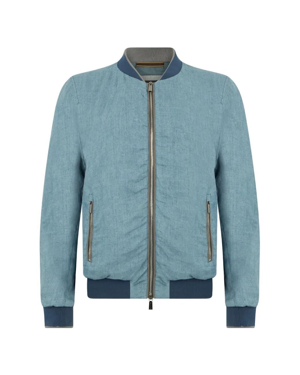 Moorer Blue Padded Zip Jacket for men
