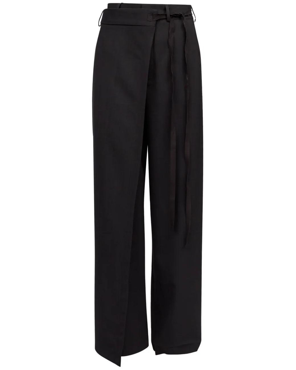MM6 by Maison Margiela Black Flared Signature Logo Trousers