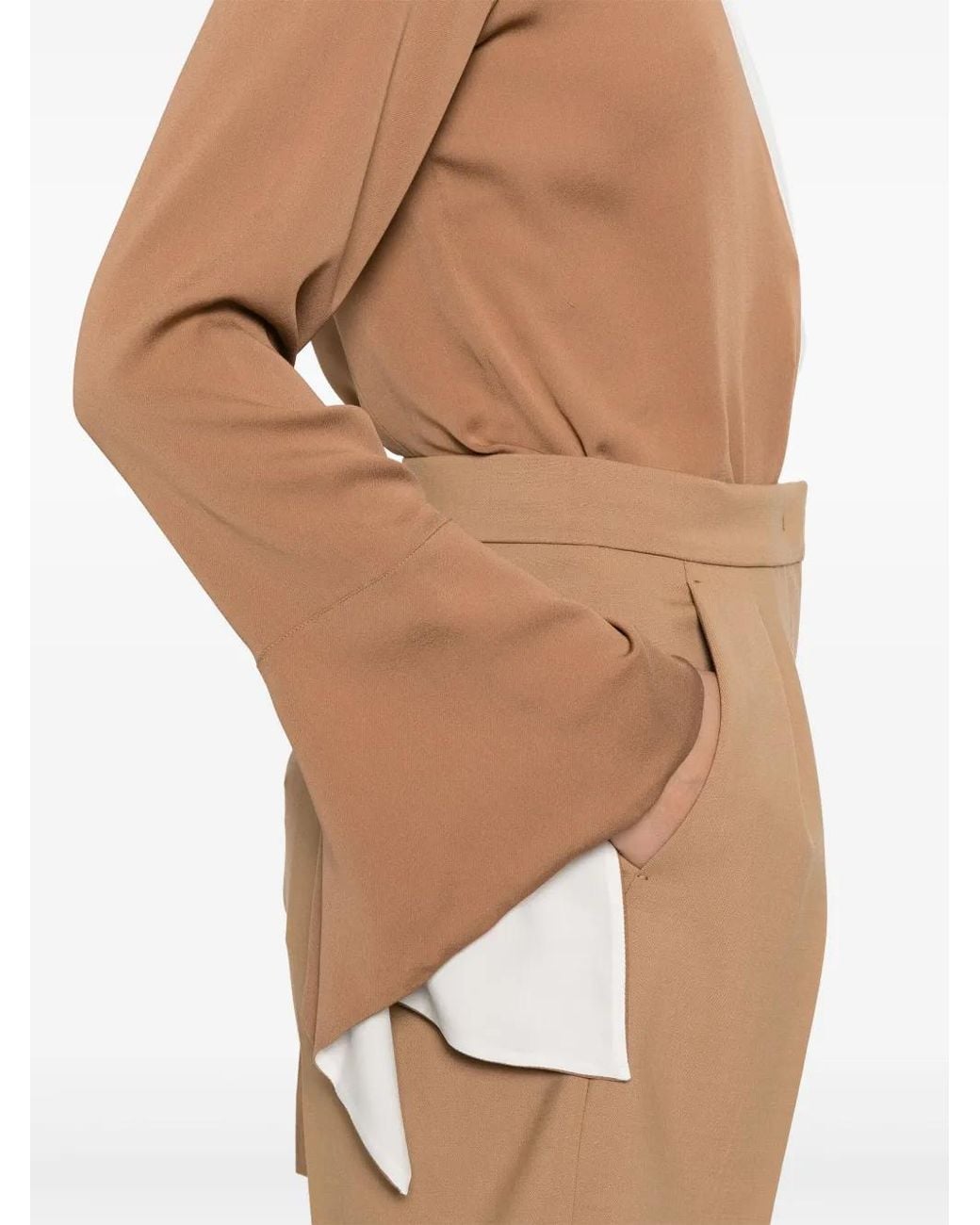 Max Mara Natural Colorblock Silk Shirt