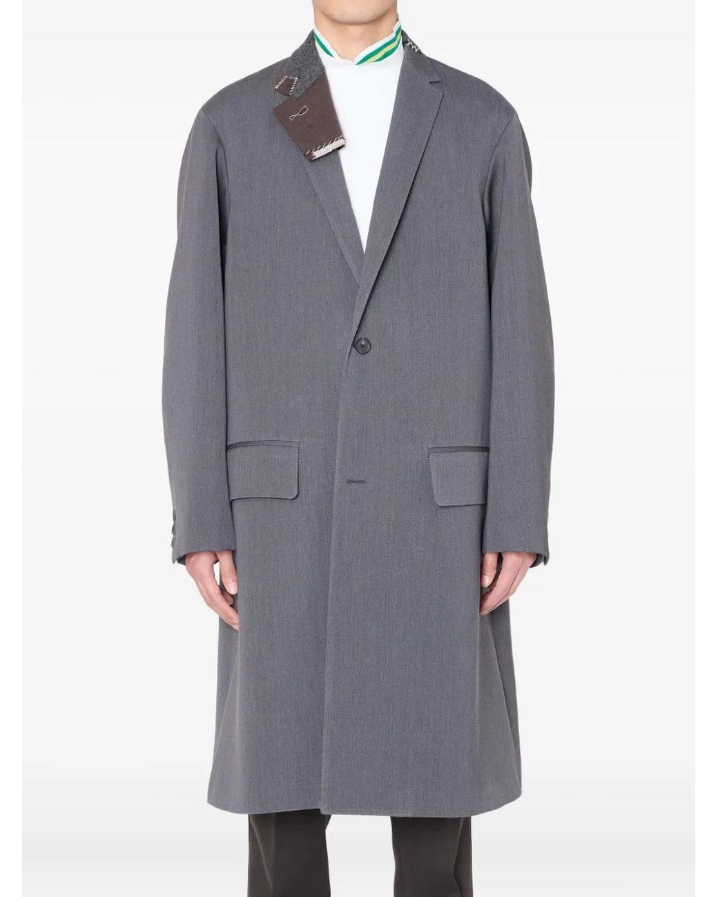 Kolor Gray Single-Breasted Panel-Detail Coat for men