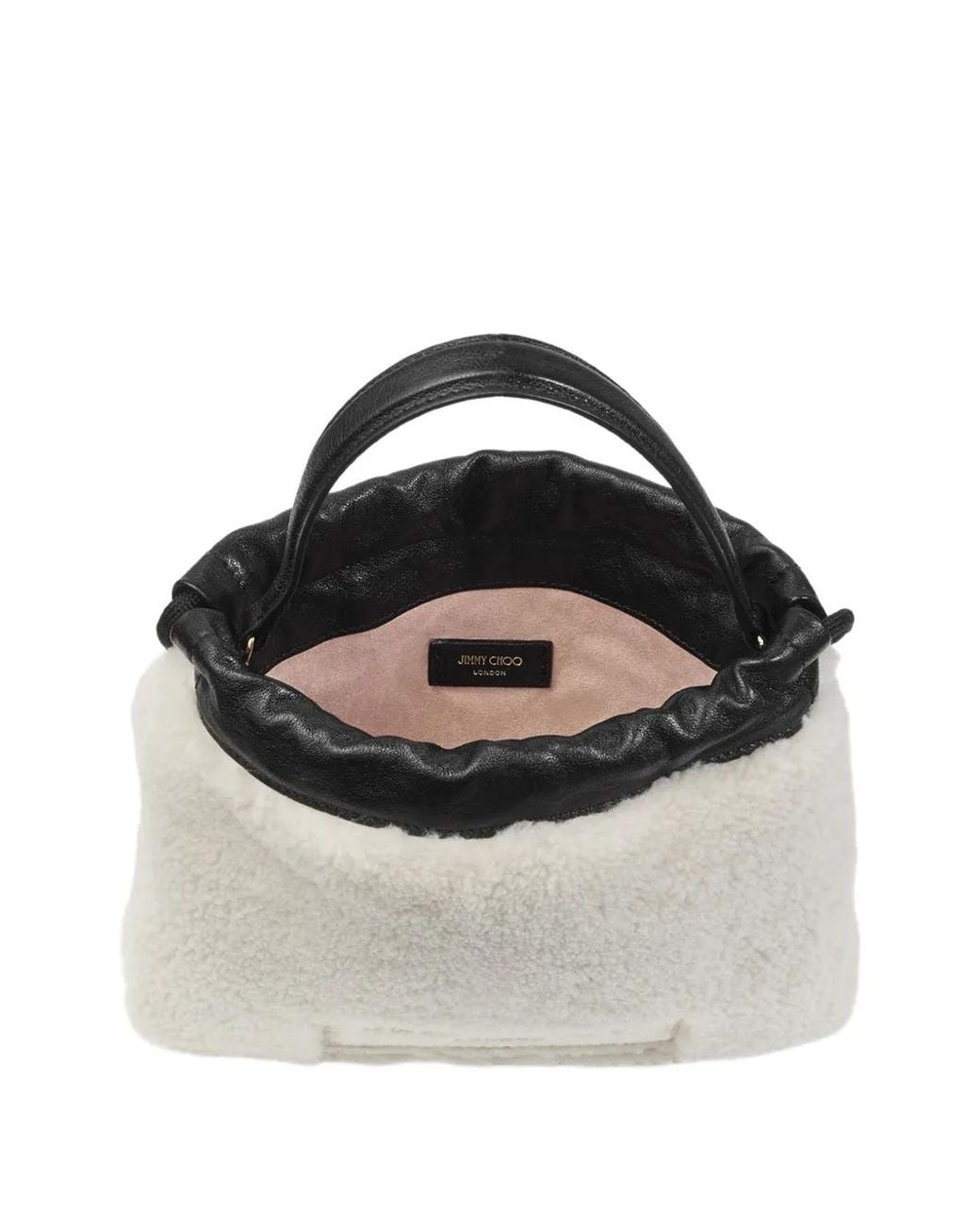 Jimmy Choo Metallic Mini Drawstring Pouch Top Handle Bag