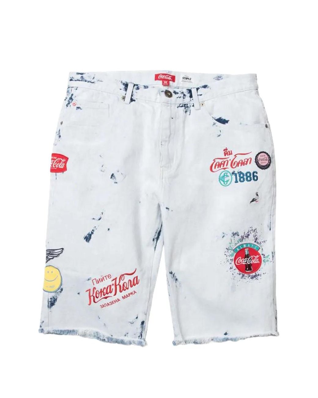 Staple Blue X Coca-Cola Patch-Detail Denim Shorts for men