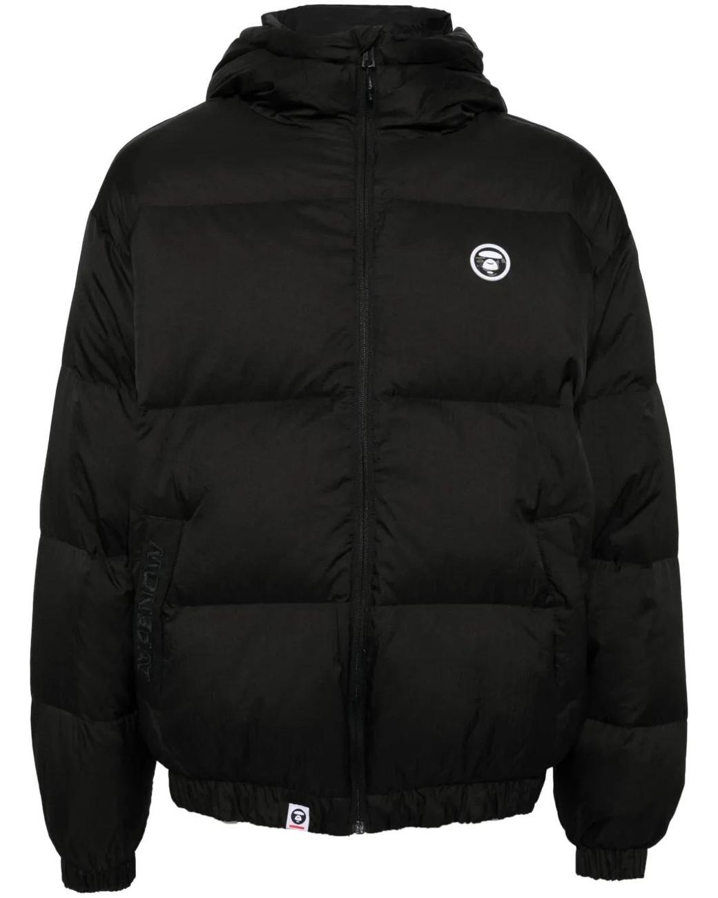 Aape By A Bathing Ape Black Logo-Appliqué Padded Jacket for men