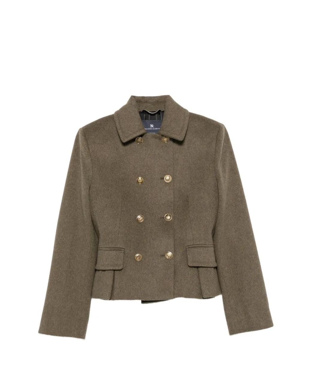 Ermanno Scervino Brown Double-Breasted Peplum Jacket