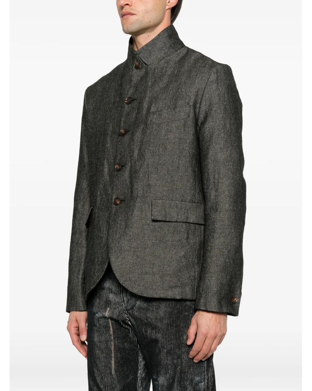 K'ANG Gray Button-Up Jacket for men