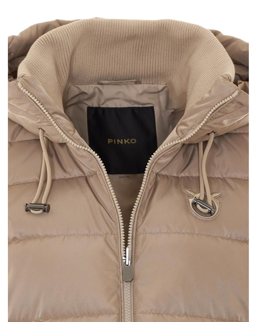 Pinko Natural Crusca Hooded Parka Coat