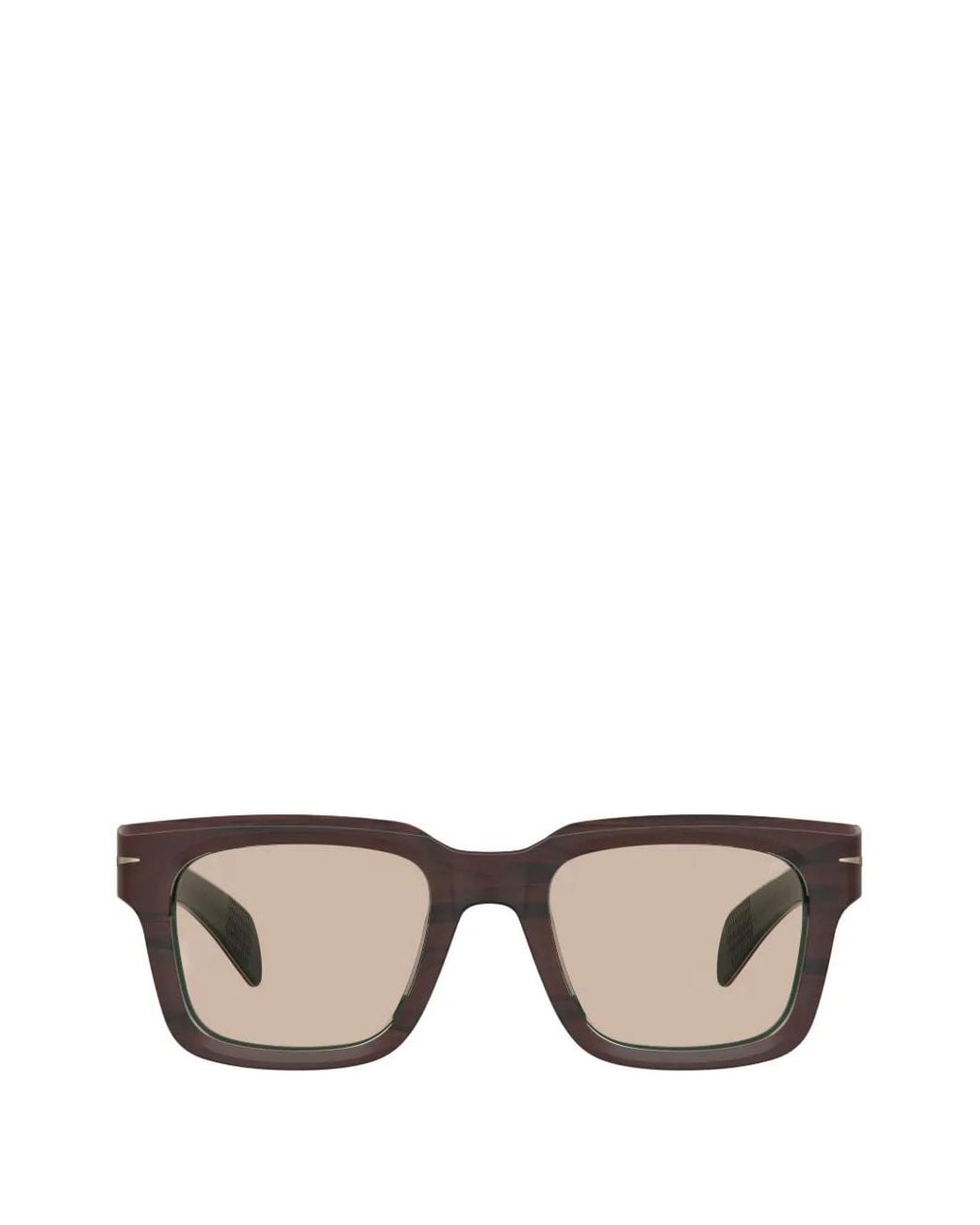 David Beckham Gray Wood-Grain Square-Frame Sunglasses for men