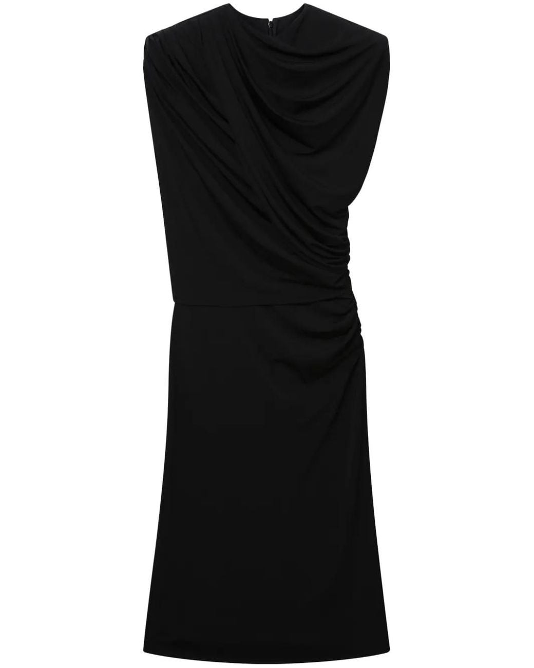 Stella McCartney Gedrapeerde Midi-Jurk in het Black