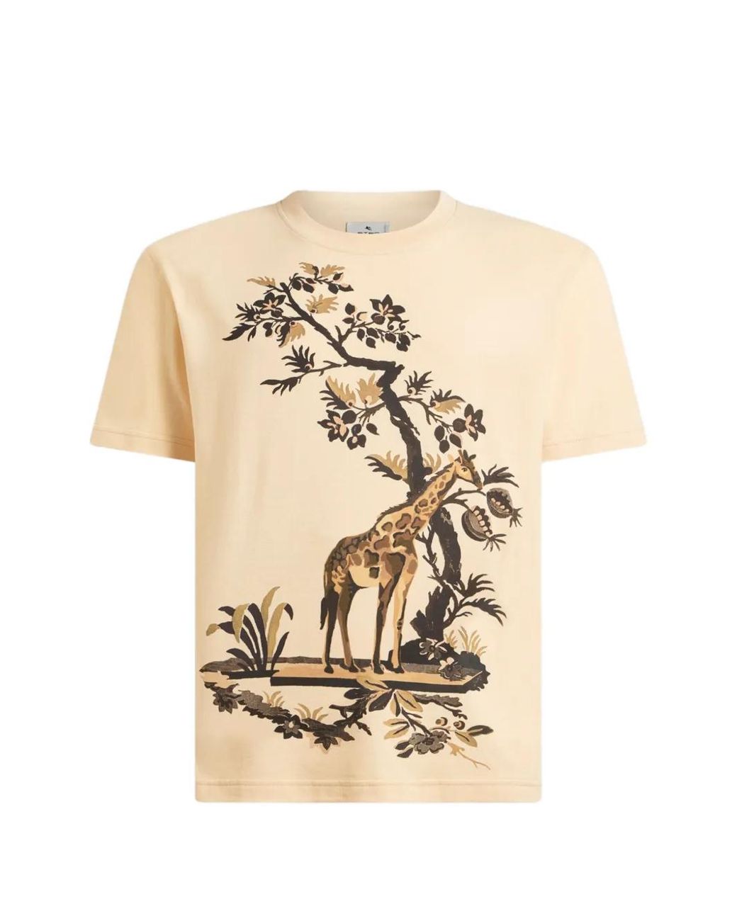 Etro Natural Giraffe-Print T-Shirt for men
