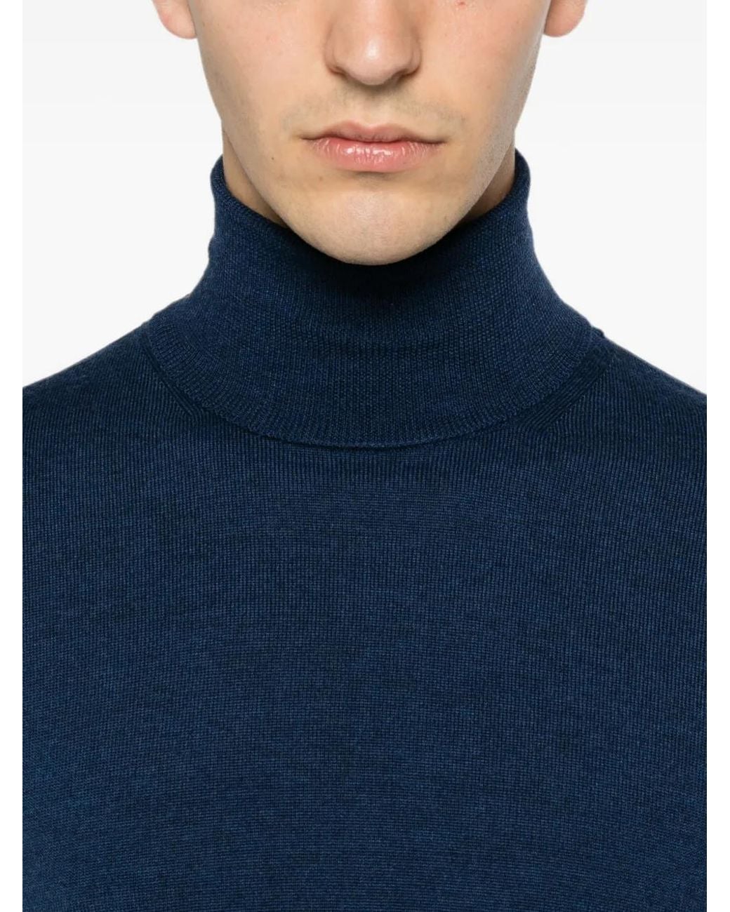 SERGIO MORETTI FIRENZE Blue Pull À Col Roulé for men