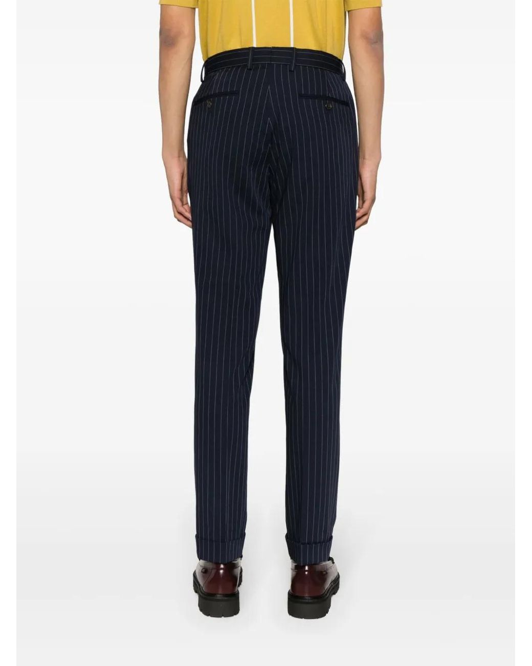 Polo Ralph Lauren Blue Pinstripe Slim-Leg Trousers for men