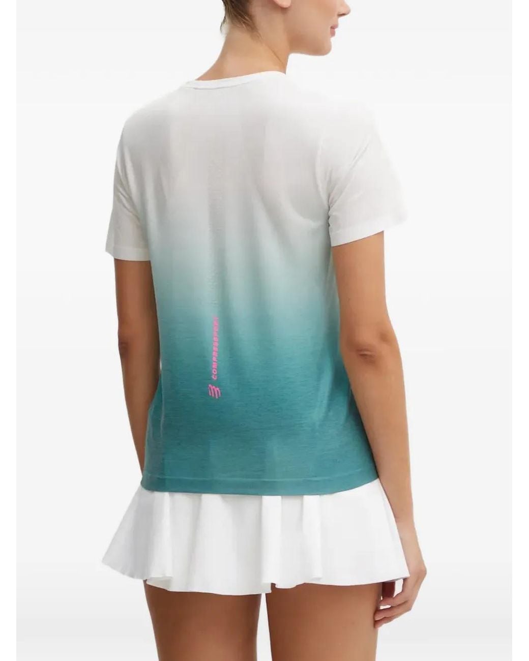 Compressport White Gradient-Effect T-Shirt