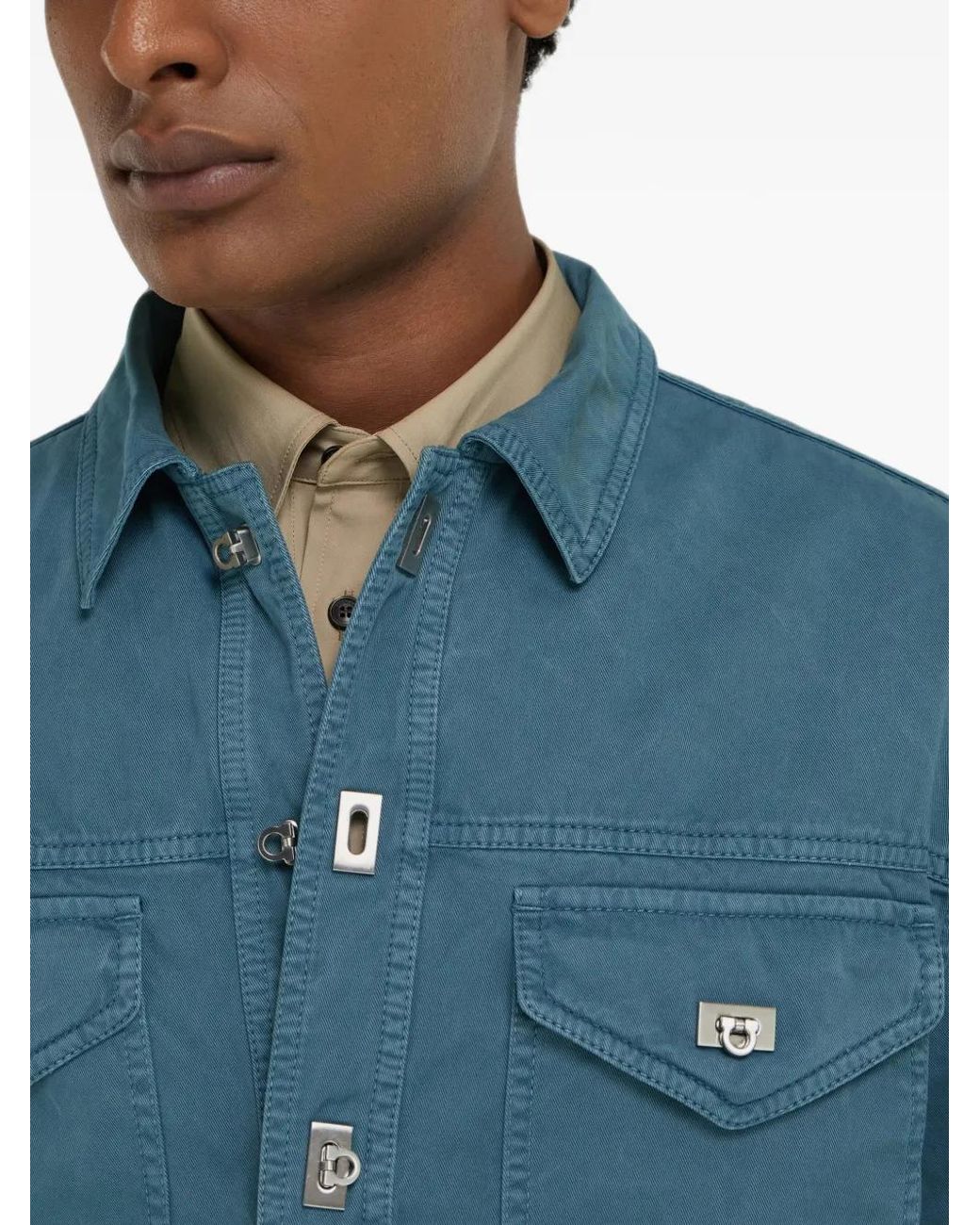 Ferragamo Blue Workwear Shirt for men