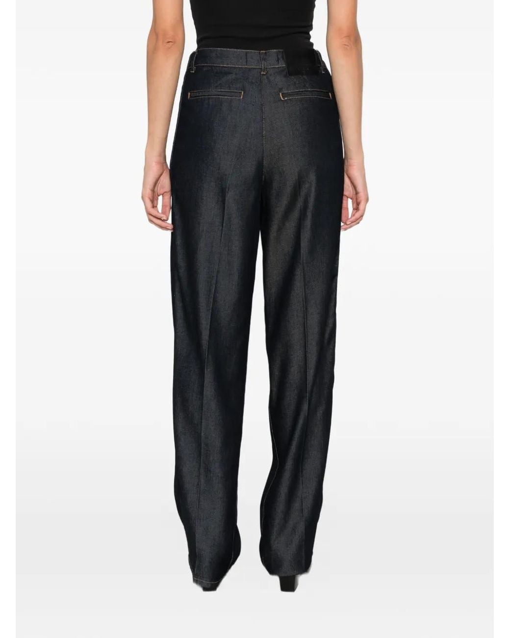IRO Gray Pleated Wide-Leg Jeans