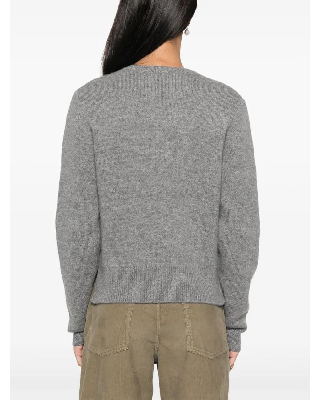 Totême Gray Cropped-Pullover
