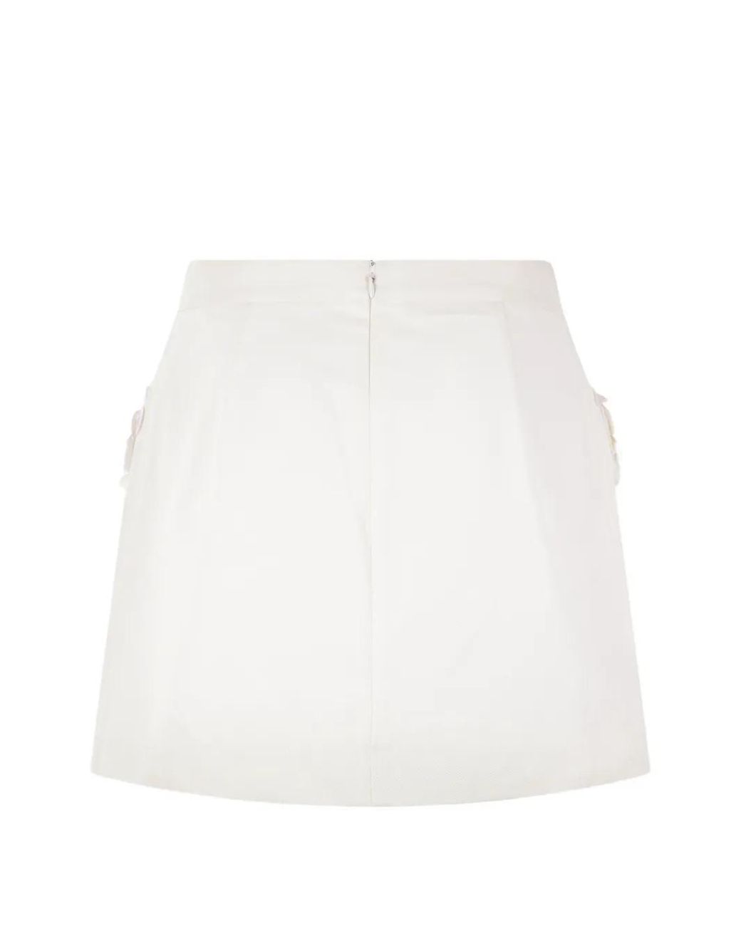 Plan C White Pocket Mini Skirt
