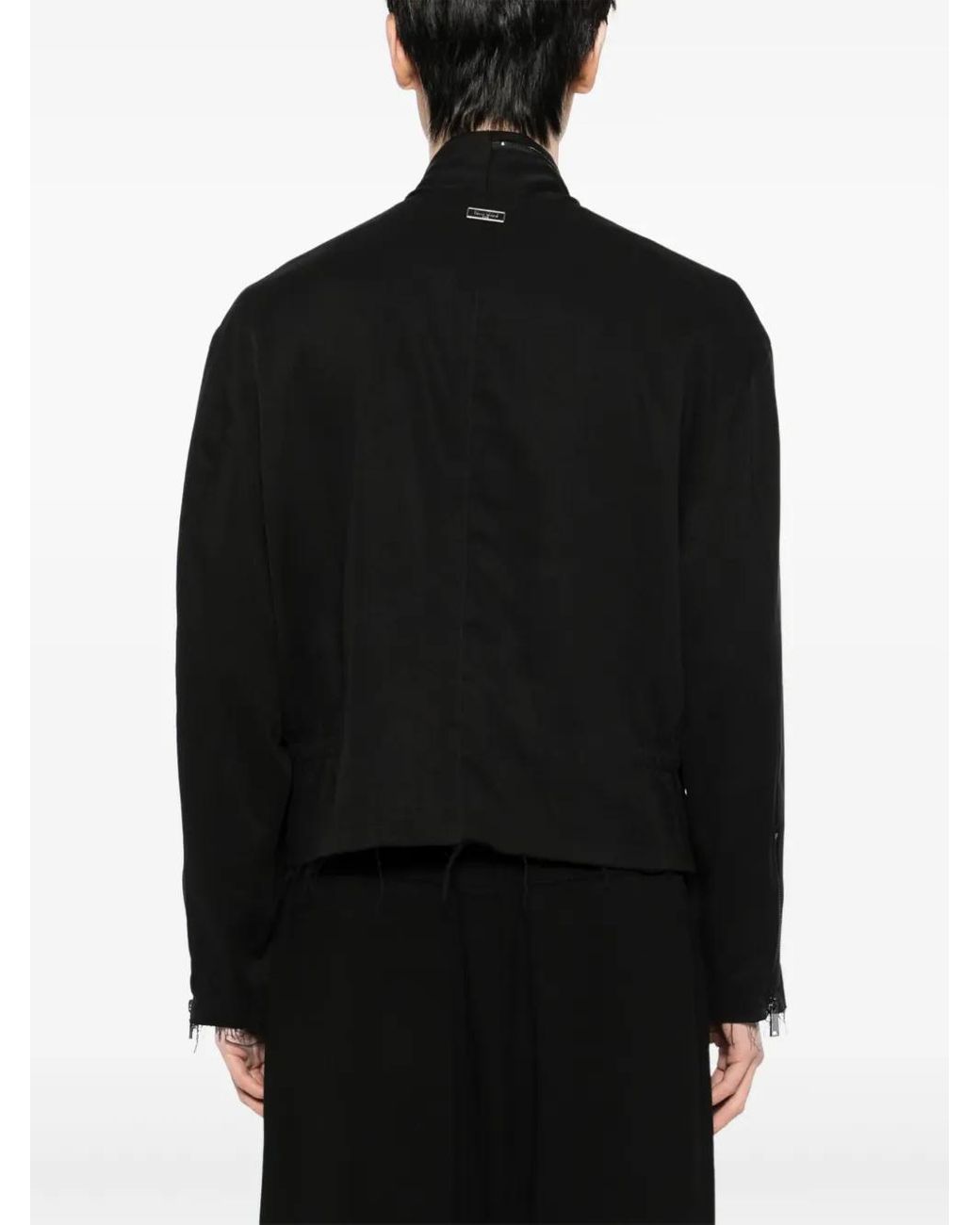 TEAM WANG design Black Raw-Edge Jacket