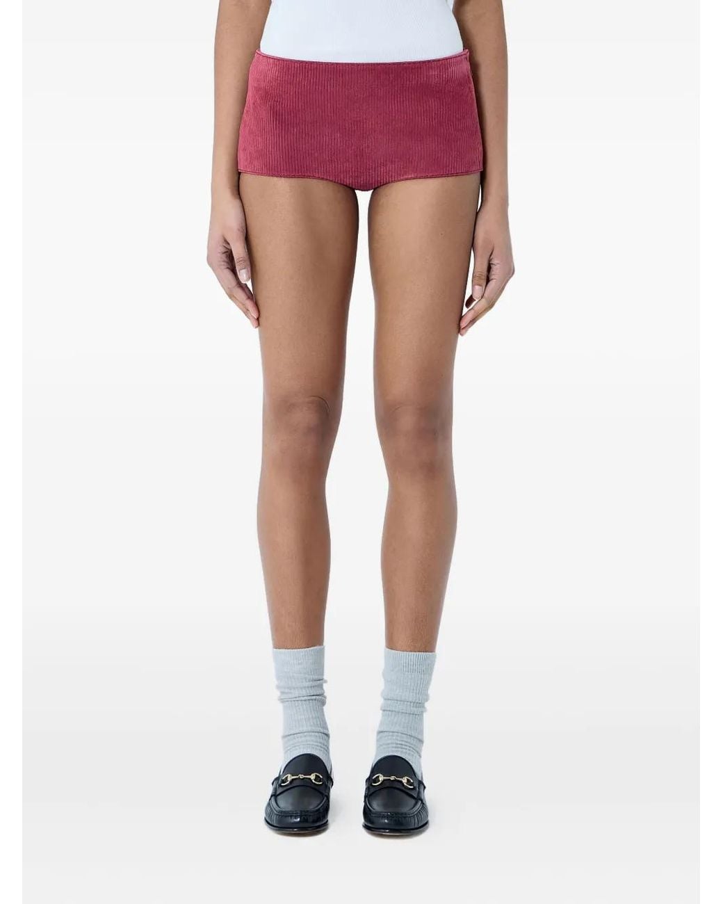 Gucci White Suede Mini Shorts
