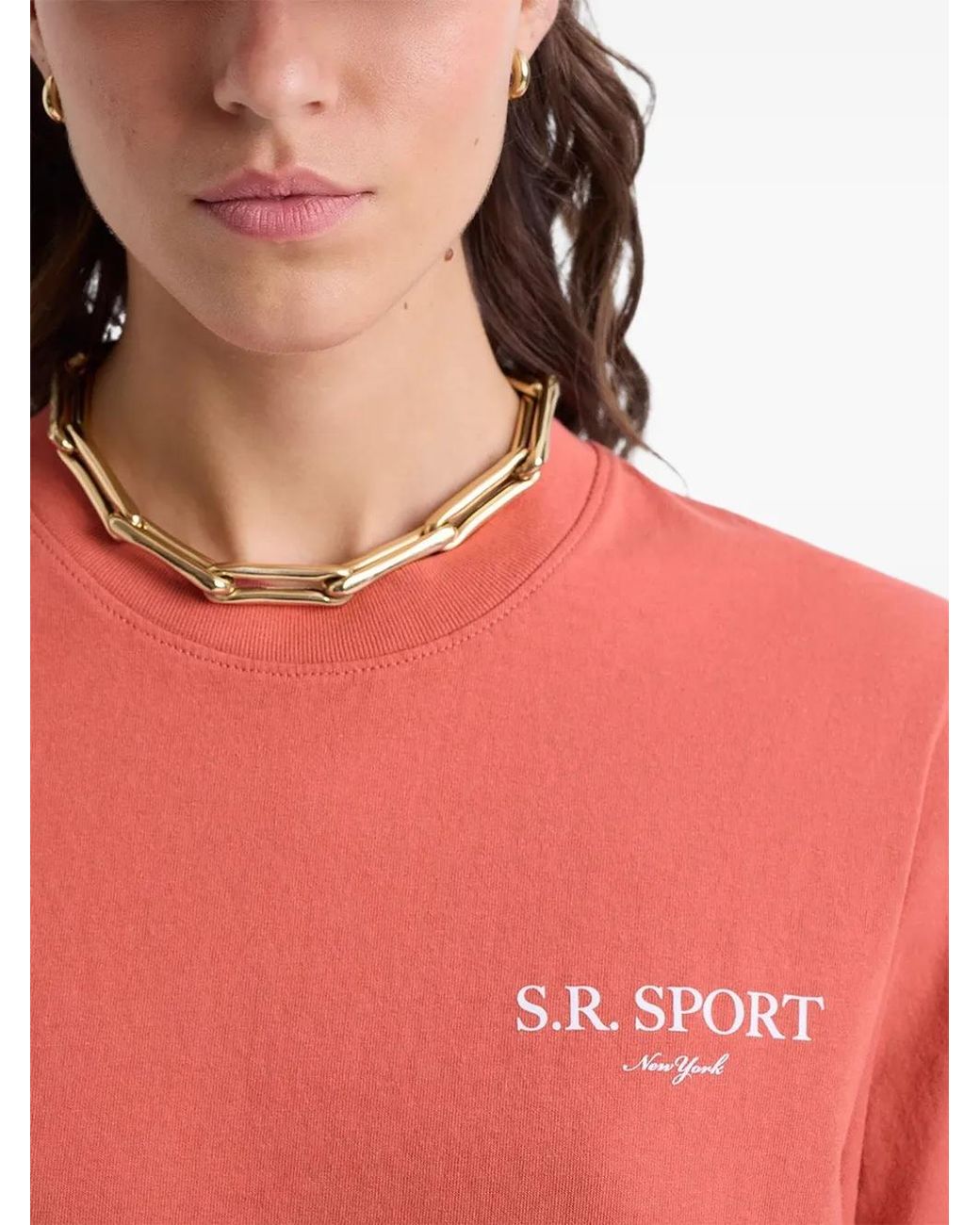 Sporty & Rich Pink Cotton T-Shirt