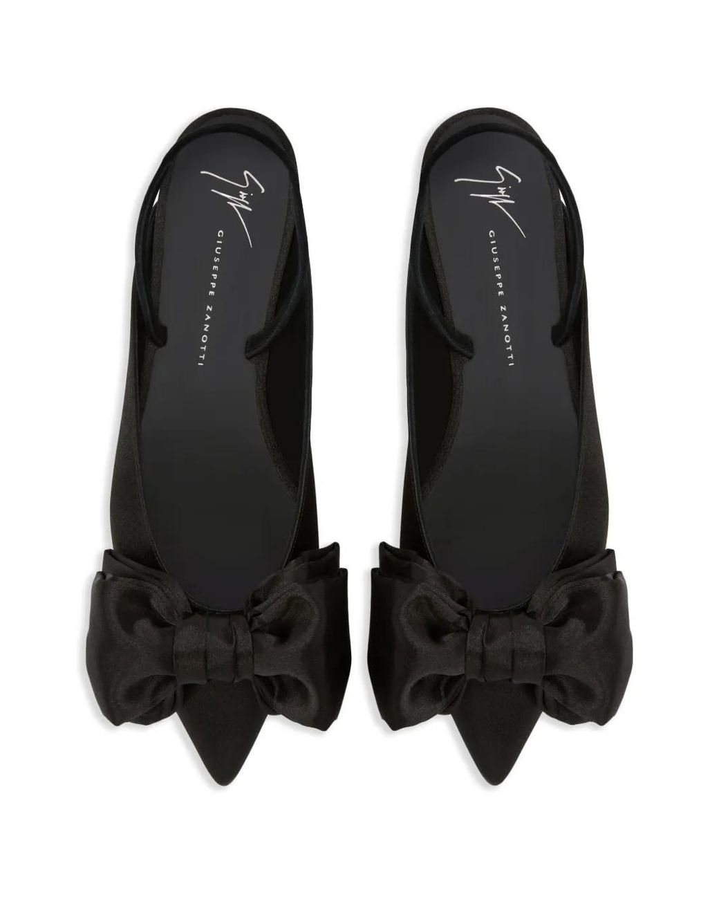 Giuseppe Zanotti Black Johanna Bow-Detail Ballerina Shoes