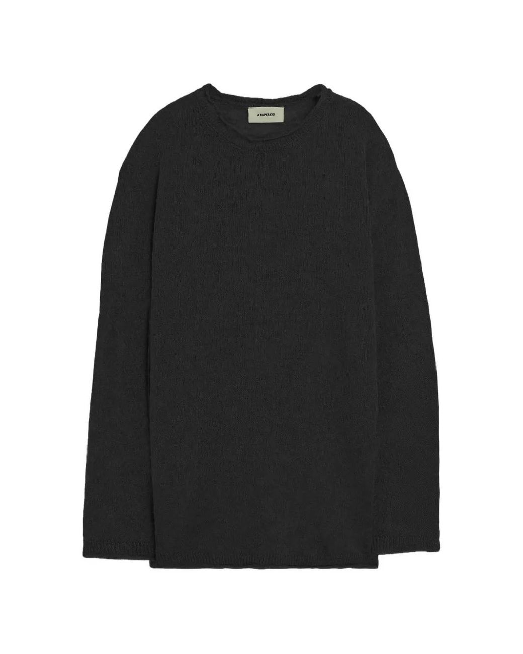A PAPER KID Black Round-Neck Sweater for men