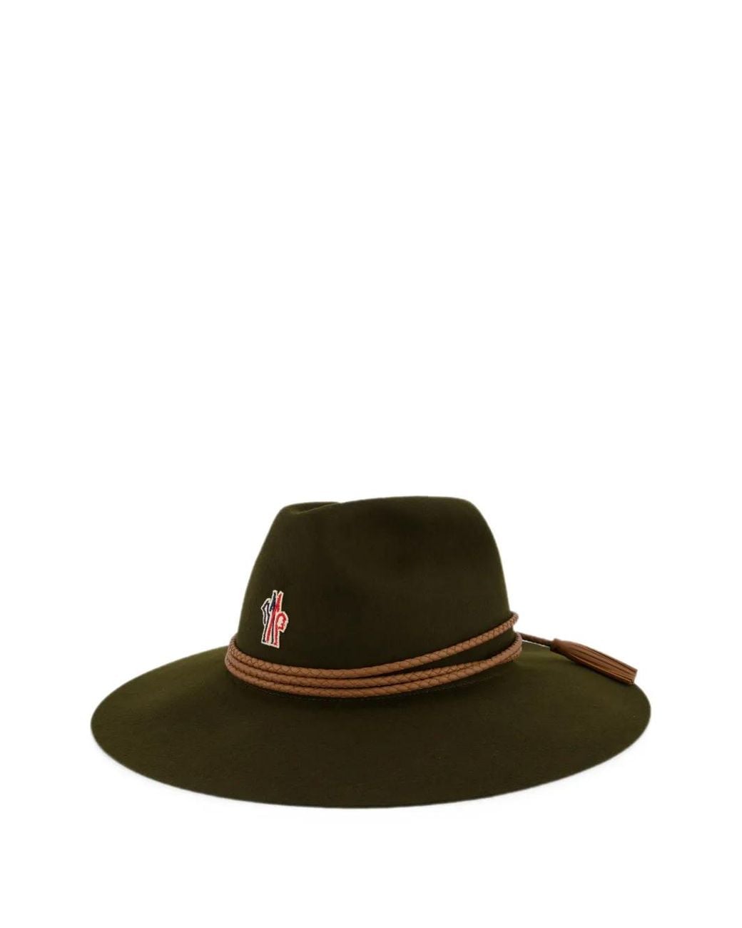 Moncler Green Logo-Appliqué Wide-Brim Hat for men