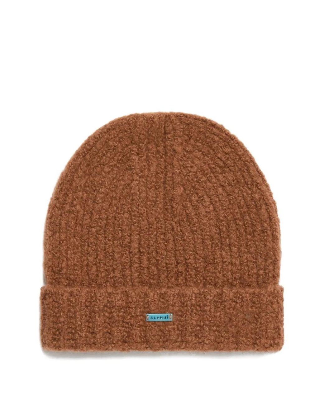 Alanui Brown Knitted Cashmere-Blend Beanie