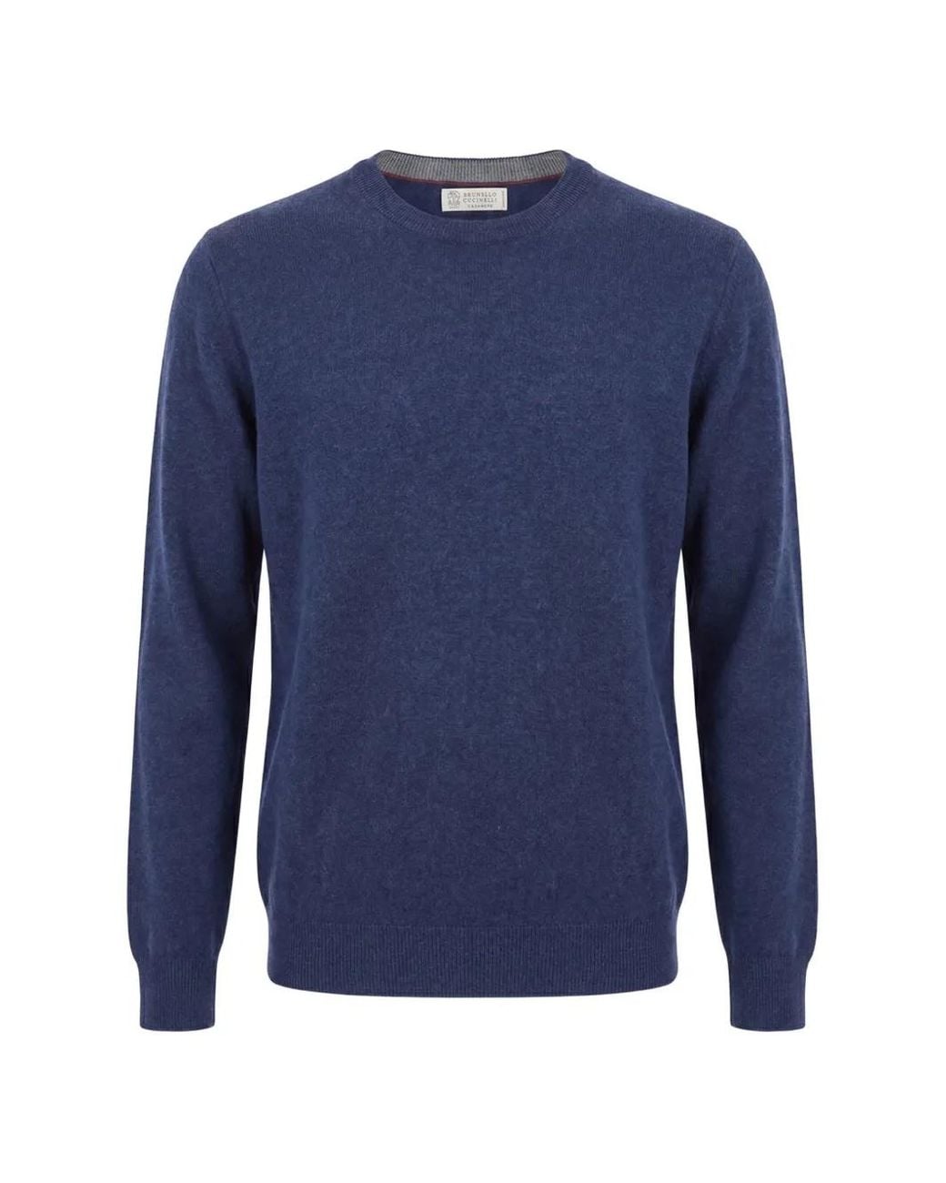 Brunello Cucinelli Blue Cashmere Sweater for men