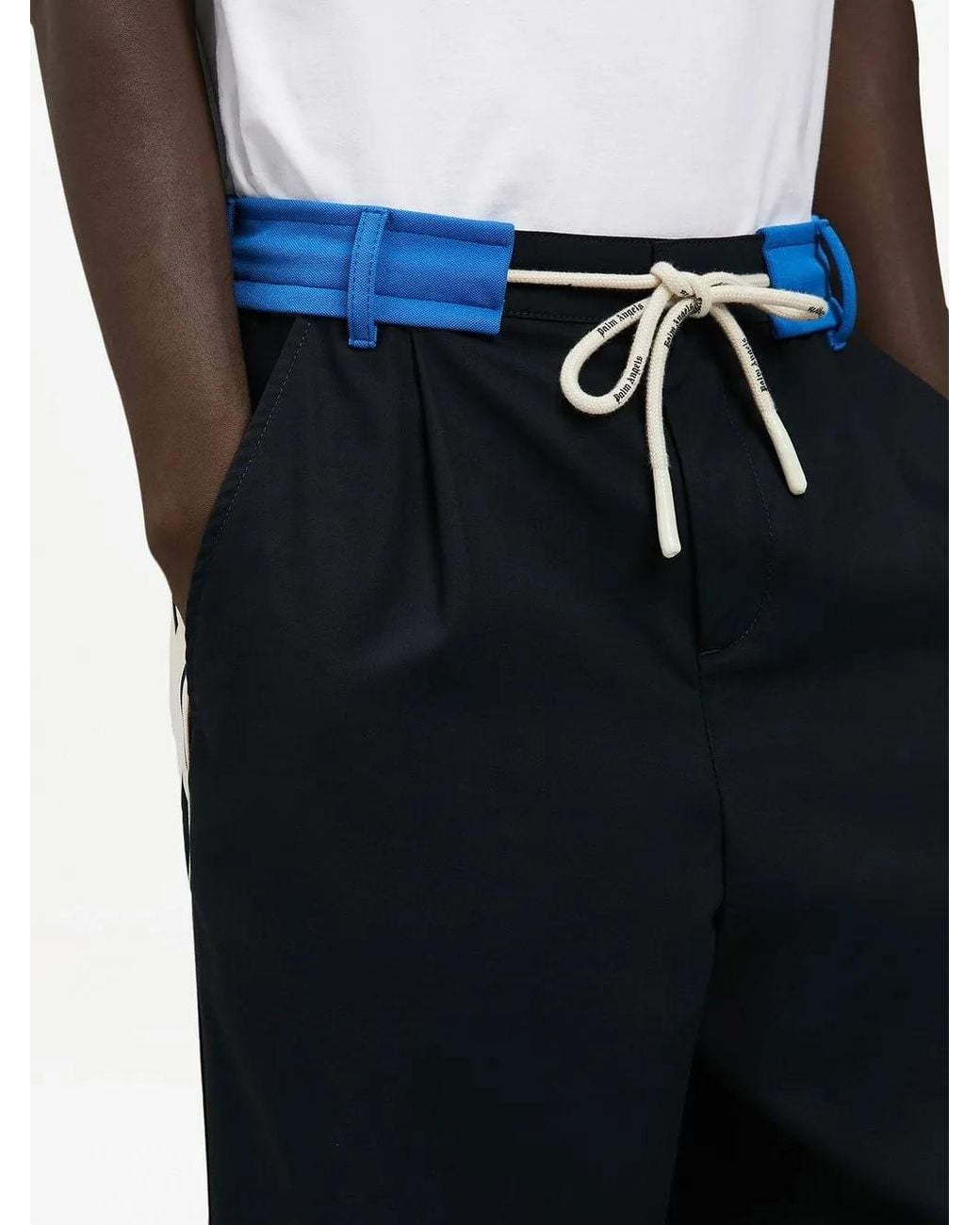 Palm Angels Blue Belted Track Pants for men