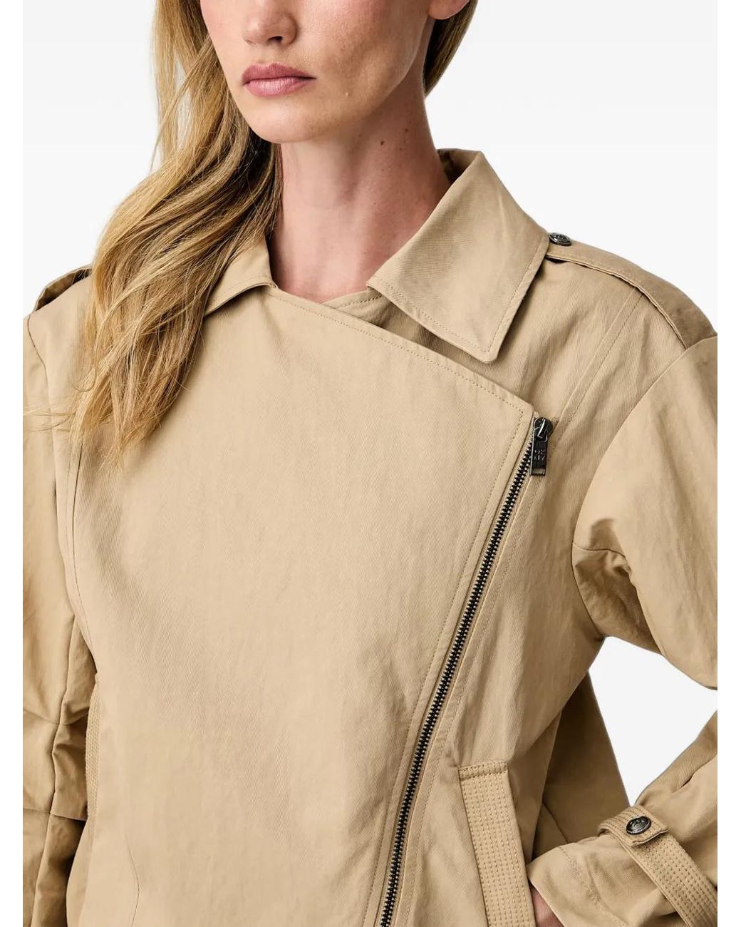 DKNY Natural Off-Centre Zip-Fastening Jacket
