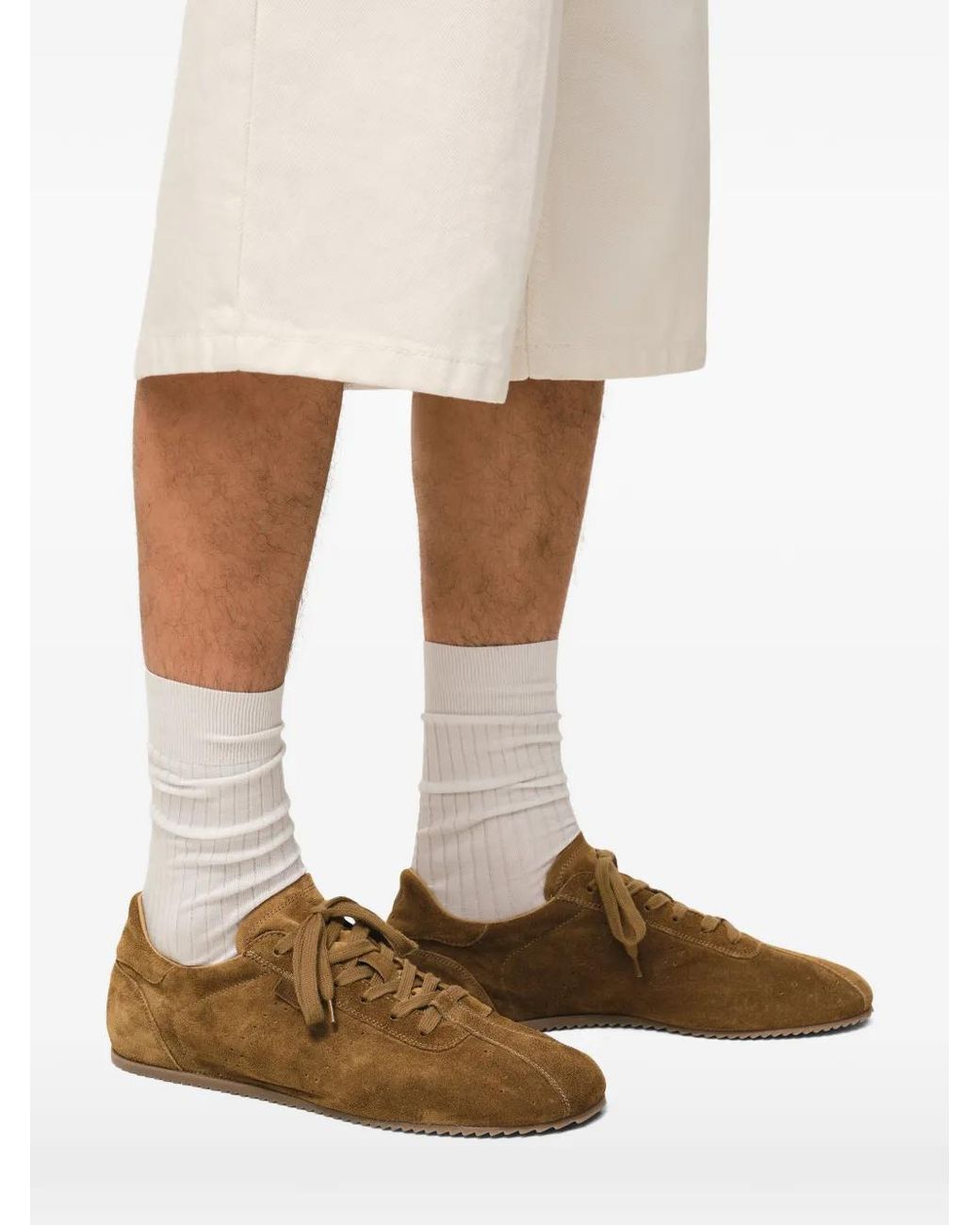 AMI Brown Cow Leather Soft Sneakers