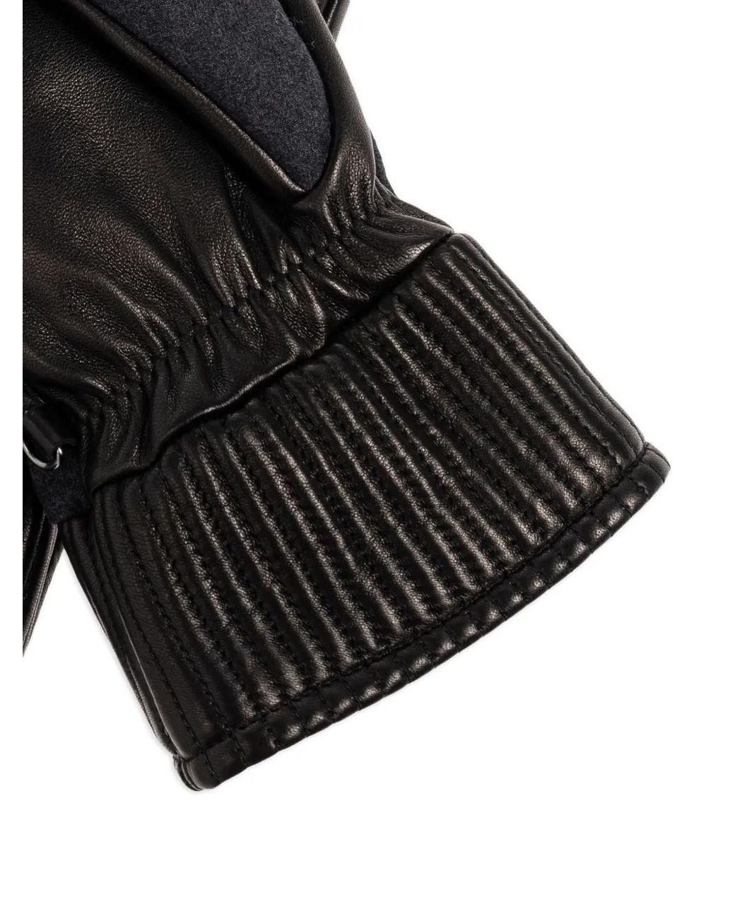 Giorgio Armani Blue Neve Virgin-Wool And Nappa-Leather Gloves for men