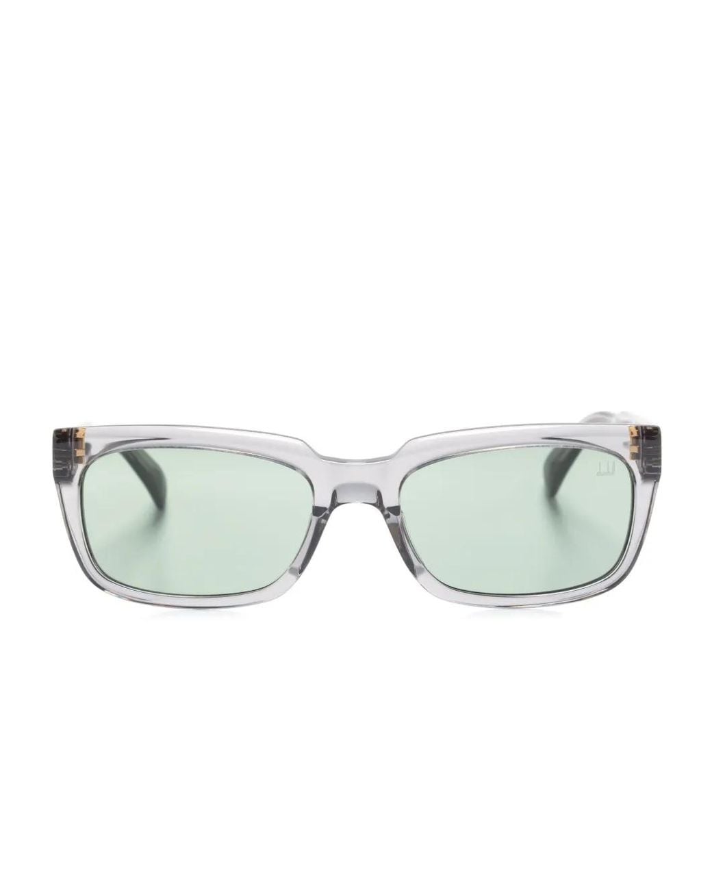 Dunhill Gray Transparent Rectangular-Frame Sunglasses for men