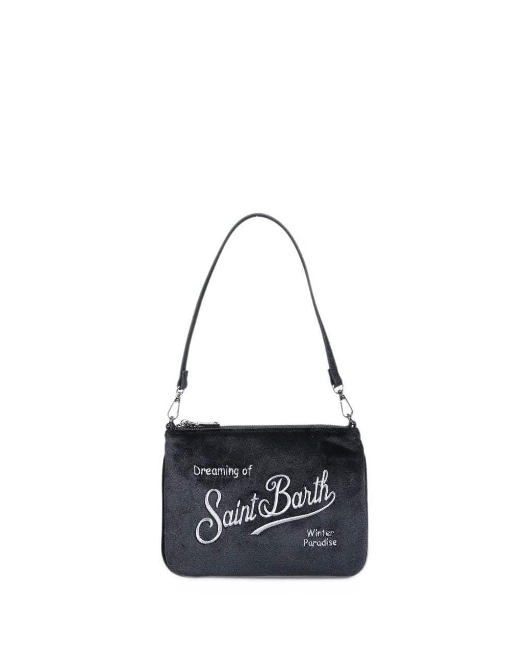 Mc2 Saint Barth White Mini Parisienne Velvet Shoulder Bag