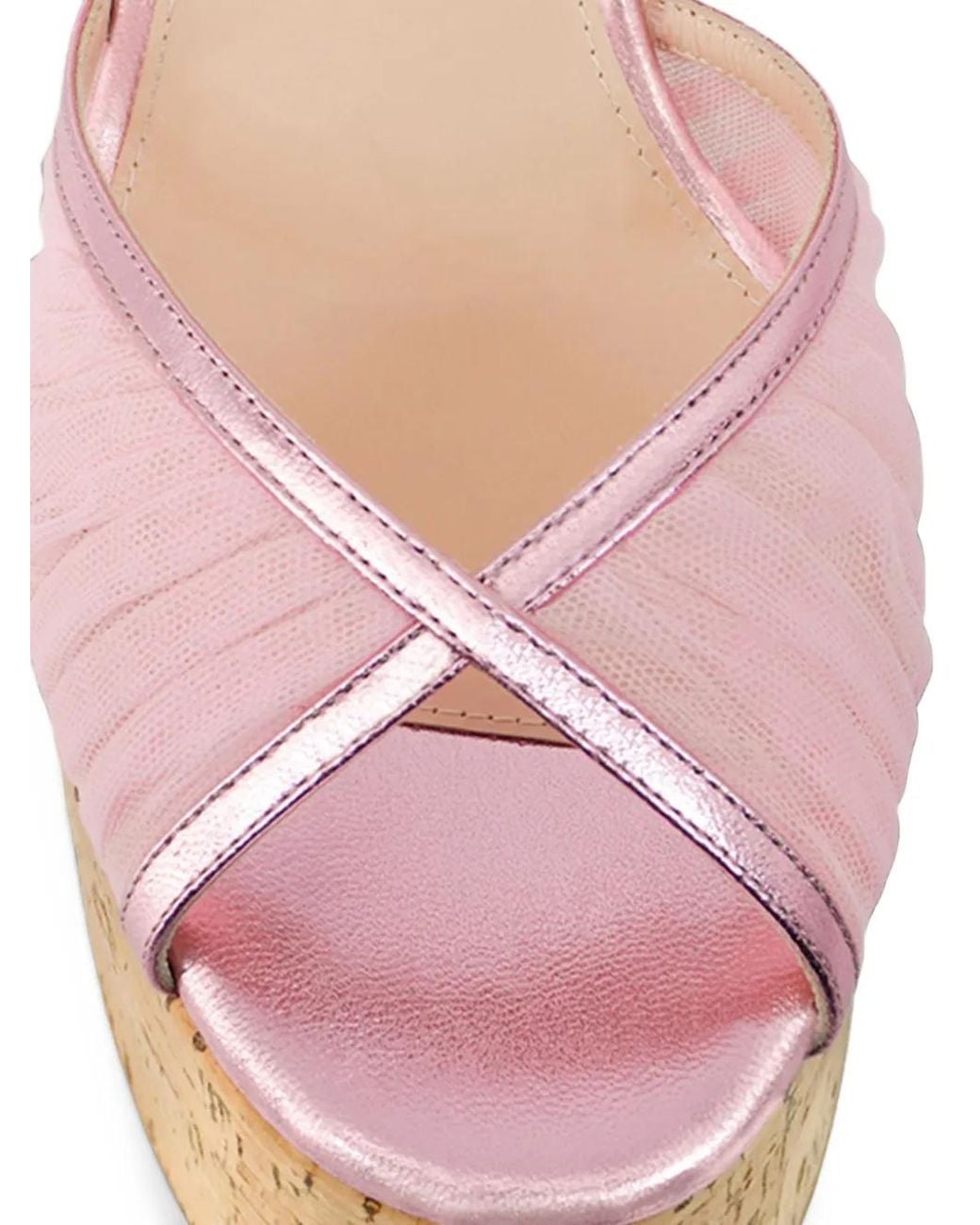 Andrea Wazen Natural 150Mm Bardot Cork Wedge Sandals