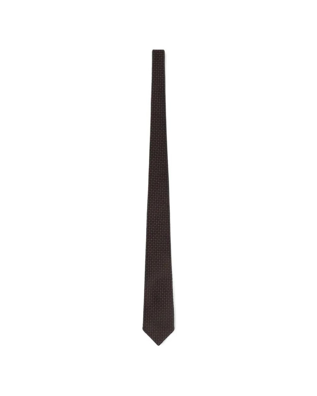 Fursac White Geometric-Pattern Silk Tie for men