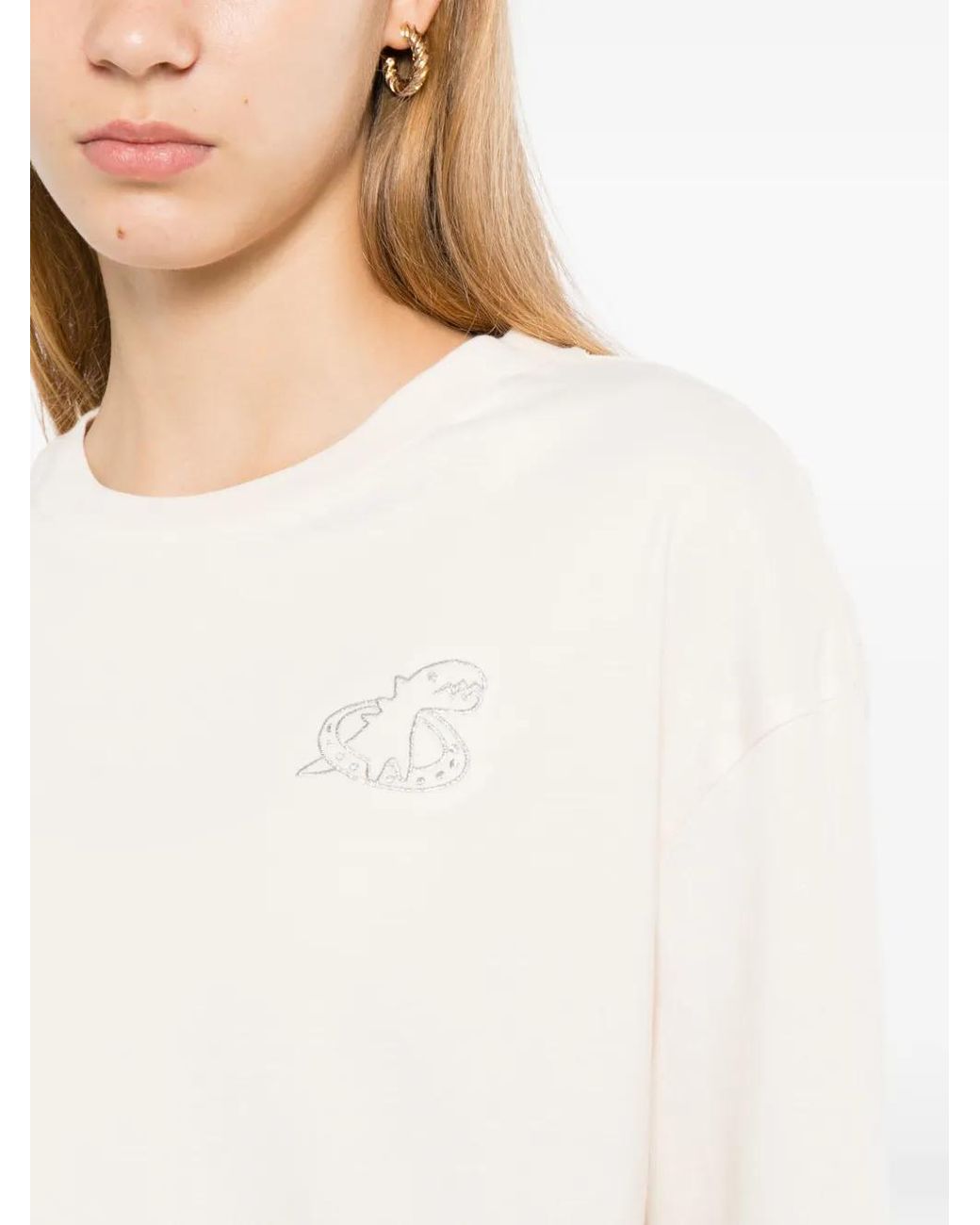 SPORT b. by agnès b. White Logo-Embroidered T-Shirt