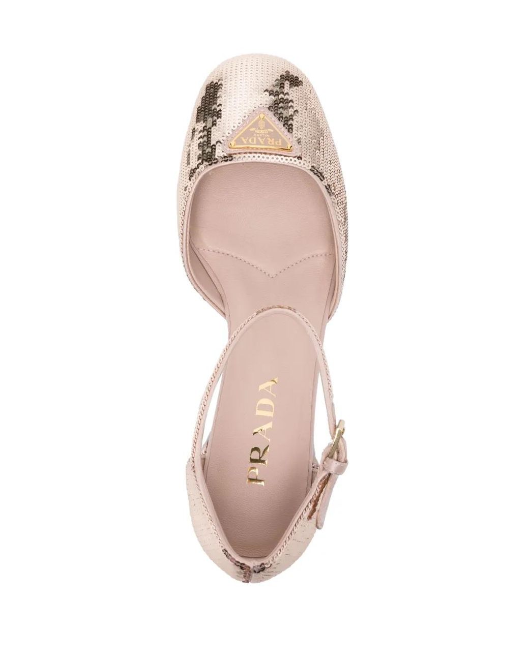 Prada Natural Pumps Mit Logo 35Mm