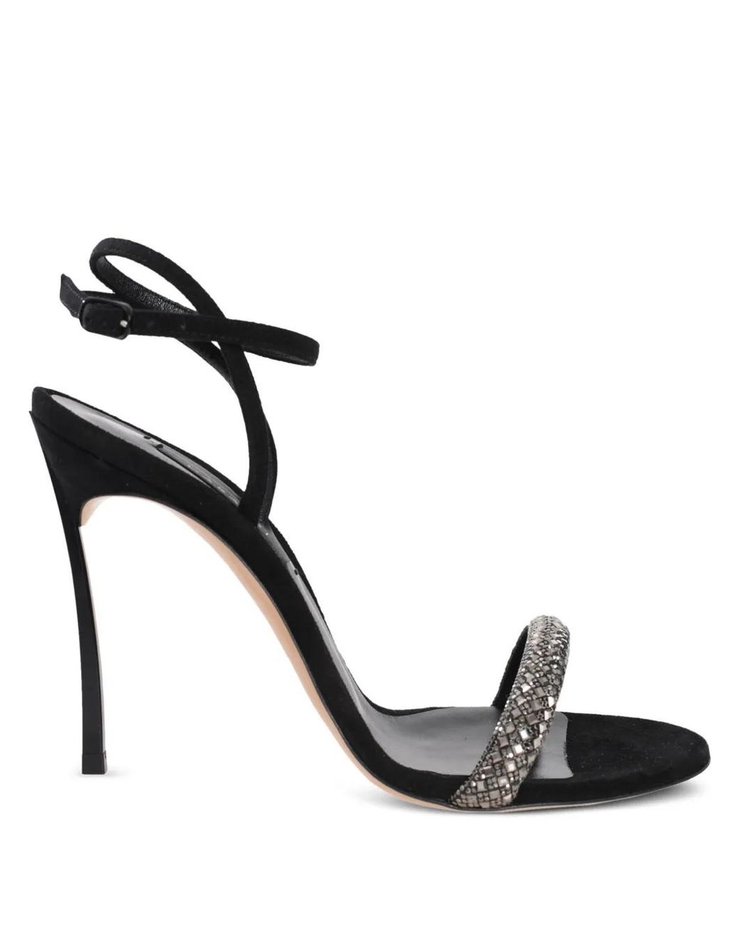 Casadei Black Rhinestone-Embellished Blade Stratosphere Sandals
