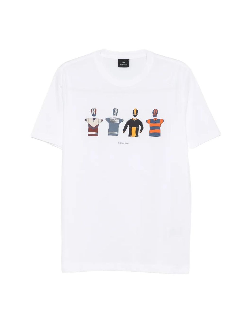 Paul Smith White Cycle-Print T-Shirt for men