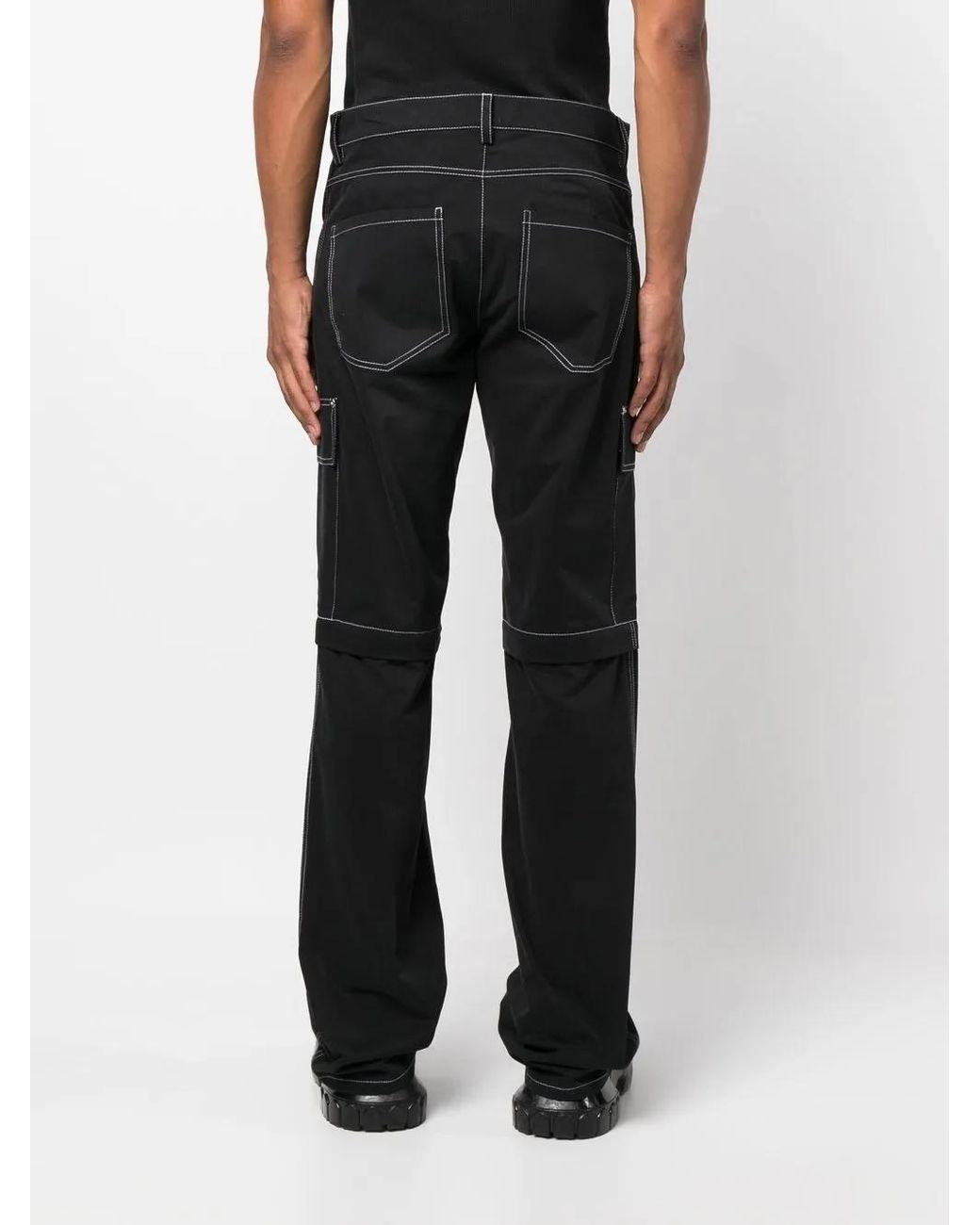 M I S B H V Black X Ufo361 Straight-Leg Cargo Trousers for men