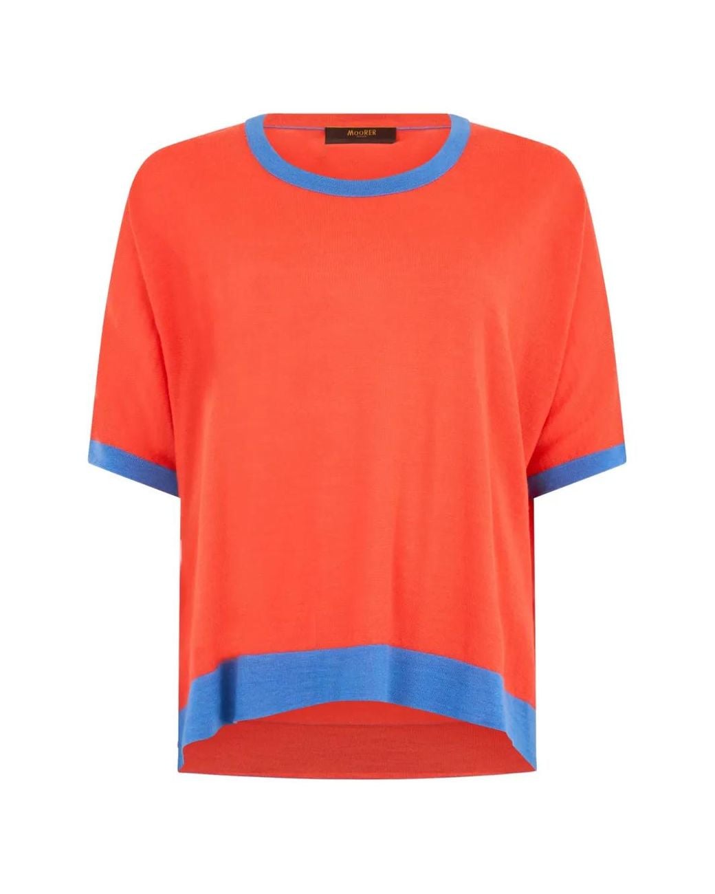 Moorer Orange Trim Crew-Neck T-Shirt