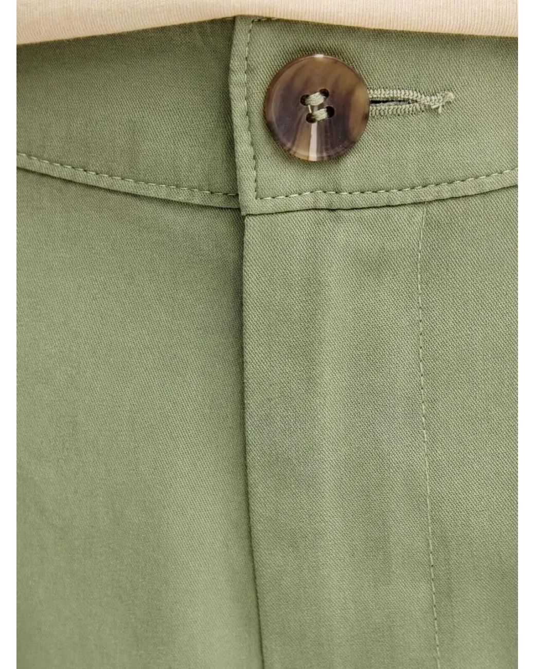 Pantalones Rectos Con Botones Benetton de color Green