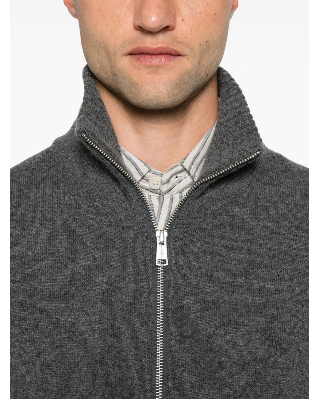 Marc O' Polo Gray Zip-Up Knitted Cardigan for men