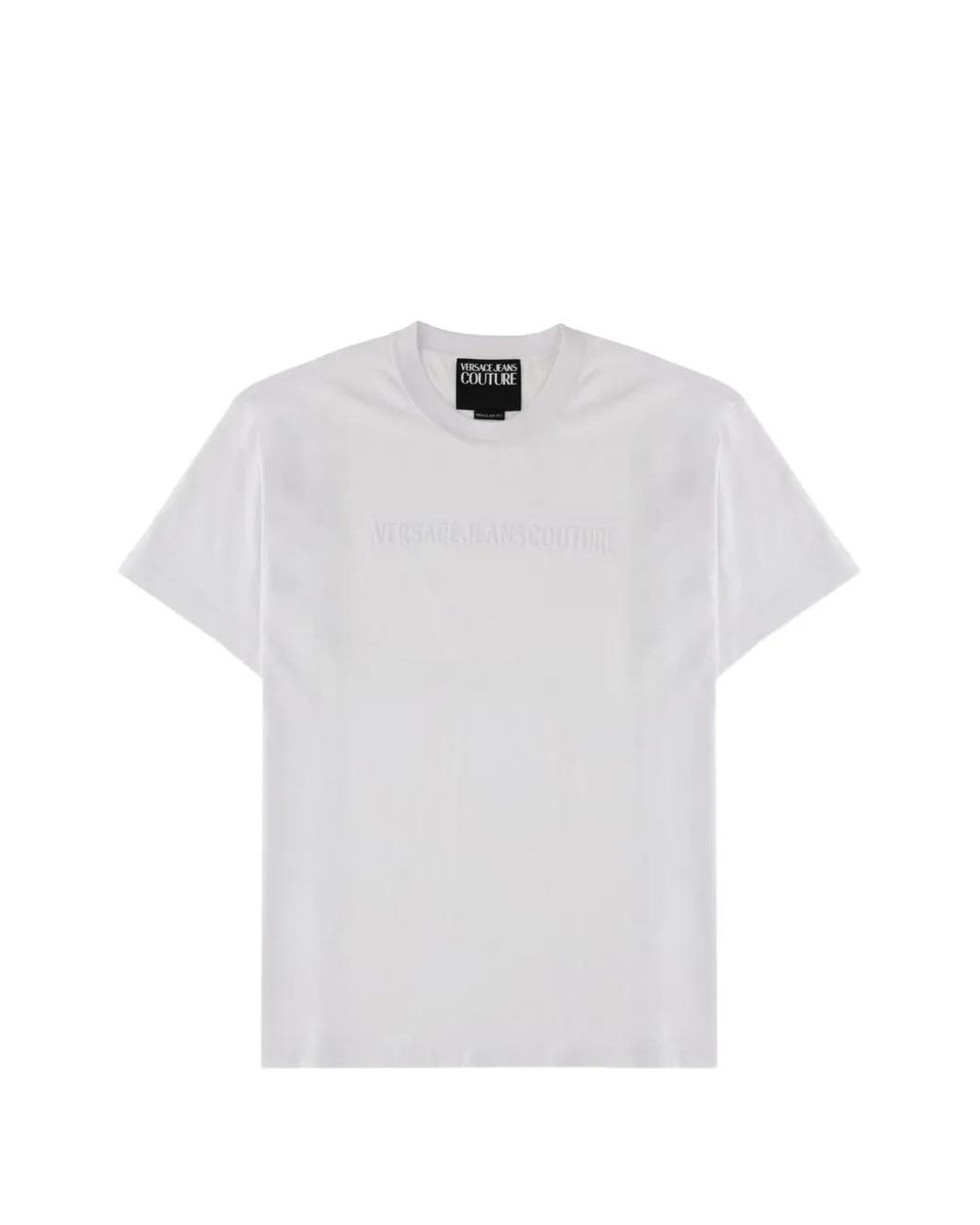 Versace Jeans Couture White Embroidered Logo Detail T-Shirt for men
