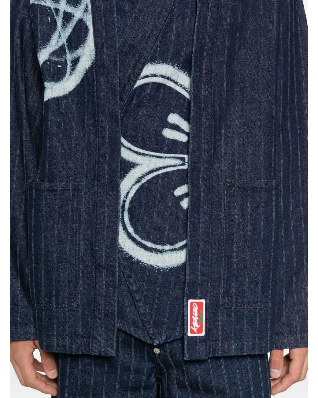 KENZO Blue Kimono Blazer for men
